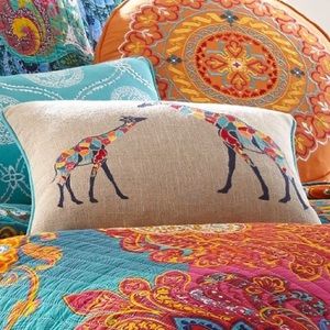 Levtex Home Mackenzie Giraffe Decorative Pillow - Giraffes on Burlap